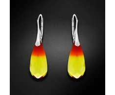 Diamond Sky Jewelry Sidabriniai auskarai „Rainbow Waterfall (Fireopal)“ su Swarovski® kristalais