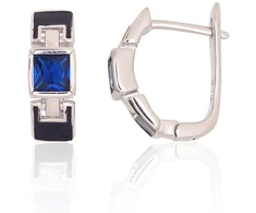 Diamond Sky Jewelry Sidabriniai auskarai su cirkoniais ir emaliu „Athens“