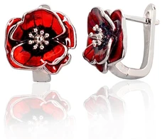 Diamond Sky Jewelry Sidabriniai auskarai su emaliu „Tango II“
