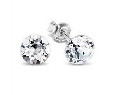 Diamond Sky Jewelry Sidabriniai auskarai moterims DiamondSky „Classic“ su Swarovski kristalais