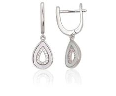 Diamond Sky Jewelry Sidabriniai auskarai su cirkoniais ir perlamutru „Vienna IV“
