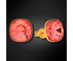 Diamond Sky Jewelry Sidabriniai auskarai „Glare (Padparadscha)“ su Swarovski® kristalais