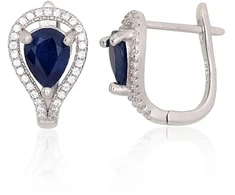 Diamond Sky Jewelry Sidabriniai auskarai su cirkoniais ir safyrais „Vienna III“