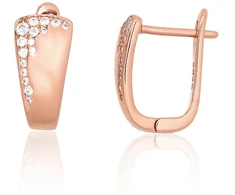 Diamond Sky Jewelry Sidabriniai auskarai su cirkoniais „Golden Cascade II“