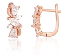 Diamond Sky Jewelry Sidabriniai auskarai su cirkoniais „Golden Symmetry“