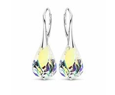 Diamond Sky Jewelry Sidabriniai auskarai „Helix (Aurora Borealis)“ su Swarovski® kristalais