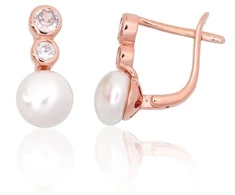 Diamond Sky Jewelry Sidabriniai auskarai su cirkoniais ir perlais „Galos IX“