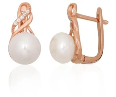 Diamond Sky Jewelry Sidabriniai auskarai su cirkoniais ir perlais „Fabiola IV“