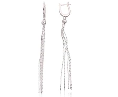 Diamond Sky Jewelry Sidabriniai auskarai „Sidabrinis Fringe“