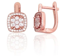 Diamond Sky Jewelry Sidabriniai auskarai su cirkoniais „Akmeninė Gėlė VI“