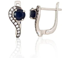 Diamond Sky Jewelry Sidabriniai auskarai su cirkoniais ir safyrais „Melody III“
