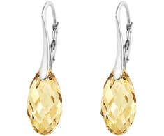 Diamond Sky Jewelry Sidabriniai auskarai „Enchanté (Golden Shadow)“ su Swarovski® kristalais