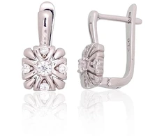 Diamond Sky Jewelry Sidabriniai auskarai su cirkoniais „Saulėta Gėlė II“