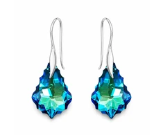 Diamond Sky Jewelry Sidabriniai auskarai „Baroque IV (Bermuda Mėlyna)“ su Swarovski® kristalais
