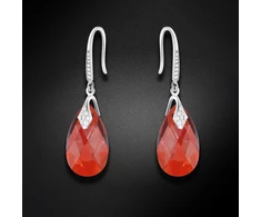 Diamond Sky Jewelry Sidabriniai auskarai „Baroque III (Raudona Magma)“ su Swarovski® kristalais