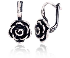 Diamond Sky Jewelry Sidabriniai auskarai „Juodas Rose“