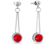 Diamond Sky Jewelry Sidabriniai auskarai „Bonbon (Light Siam)“ su Swarovski® kristalais