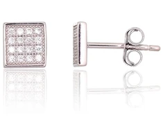 Diamond Sky Jewelry Sidabriniai auskarai-vinukai su cirkoniais „Northern Facet“