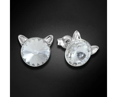 Diamond Sky Jewelry Sidabriniai auskarai „Cat“ su Swarovski® kristalais