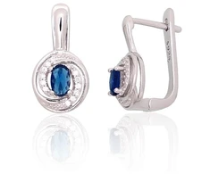 Diamond Sky Jewelry Sidabriniai auskarai su cirkoniais „Golden Hour II“