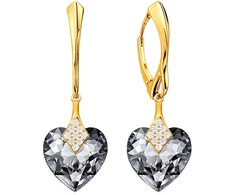 Diamond Sky Jewelry Sidabriniai auskarai „Cute Valentine (Sidabrinis Night)“ su Swarovski® kristalais