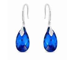 Diamond Sky Jewelry Sidabriniai auskarai „Baroque III (Capri Mėlyna Comet Argent Light)“ su Swarovski® kristalais