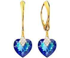 Diamond Sky Jewelry Sidabriniai auskarai „Cute Valentine (Bermuda Mėlyna)“ su Swarovski® kristalais