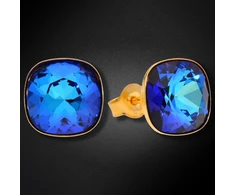 Diamond Sky Jewelry Sidabriniai auskarai „Glare (Bermuda Mėlyna)“ su Swarovski® kristalais