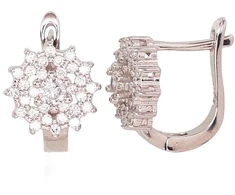 Diamond Sky Jewelry Sidabriniai auskarai su cirkoniais „Radiant Bloom“