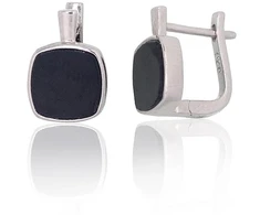 Diamond Sky Jewelry Sidabriniai auskarai su oniksu „Nyx“
