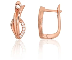 Diamond Sky Jewelry Sidabriniai auskarai su cirkoniais „Ribbon Waltz“