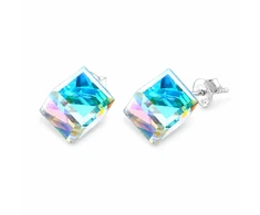 Diamond Sky Jewelry Sidabriniai auskarai „Rubicon II (Aurora Borealis)“ su Swarovski® kristalais