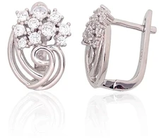Diamond Sky Jewelry Sidabriniai auskarai su cirkoniais „The Snow Queen“