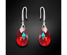Diamond Sky Jewelry Sidabriniai auskarai „Baroque III (Light Siam Shimmer)“ su Swarovski® kristalais