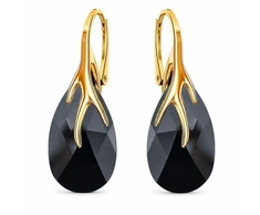 Diamond Sky Jewelry Sidabriniai auskarai „Baroque VII“ (Jet) iš 925 prabos sidabro su Swarovski kristalais