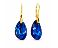 Diamond Sky Jewelry Sidabriniai auskarai moterims DiamondSky „Radiolarian (Bermuda Mėlyna)“ su Swarovski kristalais