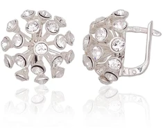 Diamond Sky Jewelry Sidabriniai auskarai „Dandelion“