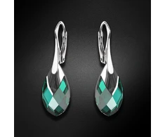 Diamond Sky Jewelry Sidabriniai auskarai „Baroque II (Emerald Light Chrome)“ su Swarovski® kristalais
