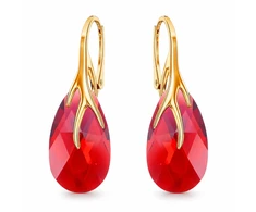 Diamond Sky Jewelry Sidabriniai auskarai „Baroque VII (Scarlet)“ iš 925 prabos sidabro su Swarovski kristalais