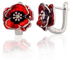 Diamond Sky Jewelry Sidabriniai auskarai su emaliu „Tango II“