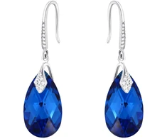 Diamond Sky Jewelry Sidabriniai auskarai „Baroque III (Capri Mėlyna Comet Argent Light)“ su Swarovski® kristalais