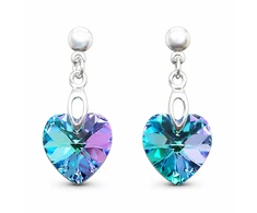Diamond Sky Jewelry Sidabriniai auskarai „Romantic Heart II (Vitrail Light)“ su Swarovski® kristalais
