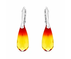 Diamond Sky Jewelry Sidabriniai auskarai „Rainbow Waterfall (Fireopal)“ su Swarovski® kristalais
