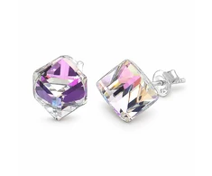 Diamond Sky Jewelry Sidabriniai auskarai „Rubicon II (Vitrail Light)“ su Swarovski® kristalais