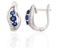 Diamond Sky Jewelry Sidabriniai auskarai su cirkoniais ir safyrais „Vine“