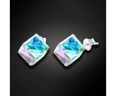 Diamond Sky Jewelry Sidabriniai auskarai „Rubicon II (Aurora Borealis)“ su Swarovski® kristalais