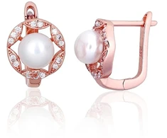 Diamond Sky Jewelry Sidabriniai auskarai su cirkoniais ir perlais „Marielle“