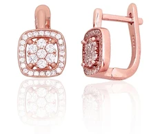Diamond Sky Jewelry Sidabriniai auskarai su cirkoniais „Akmeninė Gėlė VI“