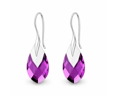 Diamond Sky Jewelry Sidabriniai auskarai „Baroque II (Amethyst Light Chrome)“ su Swarovski® kristalais