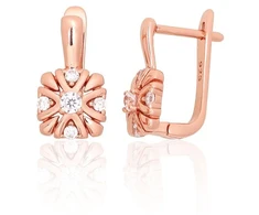 Diamond Sky Jewelry Sidabriniai auskarai su cirkoniais „Saulėta Gėlė“